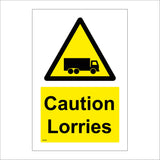 WS304 Caution Lorries Sign with Triangle Lorry