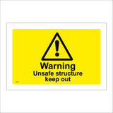 Unsafe Structure Keep Out Warning Sign WS308