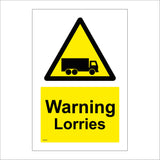 WS309 Warning Lorries Sign with Triangle Lorry