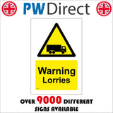 WS309 Warning Lorries Sign with Triangle Lorry