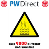 WS325 Caution Hot Liquid Sign with Triangle Liquid Water
