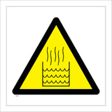 WS325 Caution Hot Liquid Sign with Triangle Liquid Water