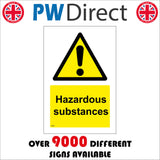 WS330 Hazardous Substances Sign with Triangle Exclamation Mark