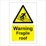 WS439 Warning Fragile Roof Sign with Triangle Person Roof