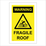 WS442 Warning Fragile Roof Sign with Triangle Person Roof