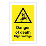 WS453 Danger Of Death High Voltage Sign with Triangle Lightning Arrow Person