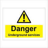 WS461 Danger Underground Services Sign with Triangle Exclamation Mark