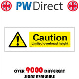 WS470 Caution Limited Overhead Height Sign with Triangle Exclamation Mark
