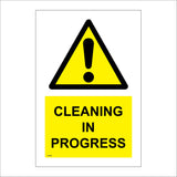WS480 Caution Cleaning In Progress Sign with Triangle Exclamation Mark