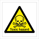 WS482 Toxic Hazard Sign with Triangle Skull And Cross Bones