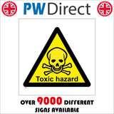WS482 Toxic Hazard Sign with Triangle Skull And Cross Bones