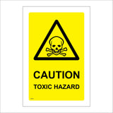 WS484 Caution Toxic Hazard Sign with Triangle Skull And Cross Bones