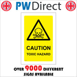 WS484 Caution Toxic Hazard Sign with Triangle Skull And Cross Bones