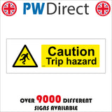 WS526 Caution Trip Hazard Sign with Triangle Person