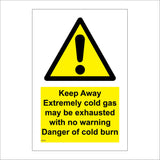 WS556 Keep Away Extremely Cold Gas May Be Exhausted With No Warning Danger Of Cold Burn Sign with Triangle Exclamation Mark