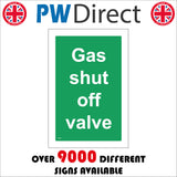 WS566 Gas Shut Off Valve Sign