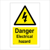 WS567 Danger Electrical Hazard Sign with Triangle Lightning Arrow