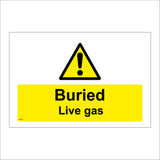 WS578 Buried Live Gas Sign with Triangle Exclamation Mark