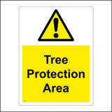 WS582 Tree Protection Area Sign with Triangle Exclamation Mark