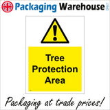 WS582 Tree Protection Area Sign with Triangle Exclamation Mark