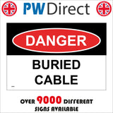 WS586 Danger Buried Cable Sign