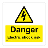 WS593 Danger Electric Shock Risk Sign with Triangle Lightning Arrow