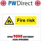 WS597 Fire Risk Sign with Triangle Flame