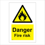 WS601 Danger Fire Risk Sign with Triangle Flame