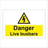 WS605 Danger Live Busbars Sign with Triangle Lightning Arrow
