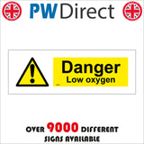 WS611 Danger Low Oxygen Sign with Triangle Exclamation Mark