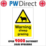 WS613 Warning Sheep Grazing Sign with Triangle Sheep