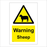 WS614 Warning Sheep Sign with Triangle Sheep