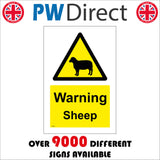 WS614 Warning Sheep Sign with Triangle Sheep