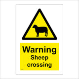 WS617 Warning Sheep Crossing Sign with Triangle Sheep