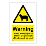 WS619 Warning Sheep Worrying Is An Offence Sign with Triangle Sheep