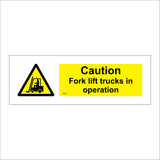 WS633 Caution Fork Lift Trucks In Operation Sign with Triangle Forklift