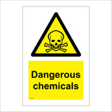 WS634 Dangerous Chemicals Sign with Triangle Skull Crossbones
