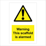 WS647 Warning This Scaffold Is Alarmed Sign with Triangle Exclamation Mark