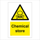 WS654 Chemical Store Sign with Triangle Skull & Crossbones