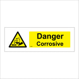 WS660 Danger Corrosive Sign with Triangle Hands Test Tubes