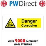 WS660 Danger Corrosive Sign with Triangle Hands Test Tubes