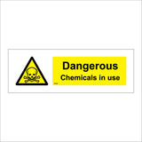 WS668 Dangerous Chemicals In Use Sign with Triangle Hands Test Tubes
