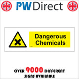 WS669 Dangerous Chemicals Sign with Triangle