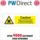 WS670 Caution Bleach And Harmful Irritants Sign with Triangle