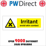 WS673 Irritant Avoid Skin Contact Sign with Triangle