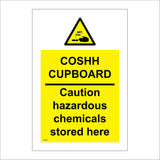 WS696 Coshh Cupboard Sign with Triangle Corrosive