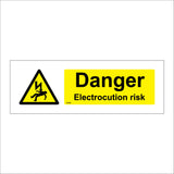 WS698 Danger Electrocution Risk Sign with Triangle Lightning Bolt Person
