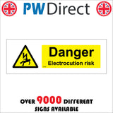 WS698 Danger Electrocution Risk Sign with Triangle Lightning Bolt Person
