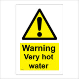 WS745 Warning Very Hot Water Sign with Triangle Exclamation Mark