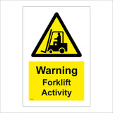 WS778 Warning Forklift Activity Sign with Triangle Forklift Truck Man